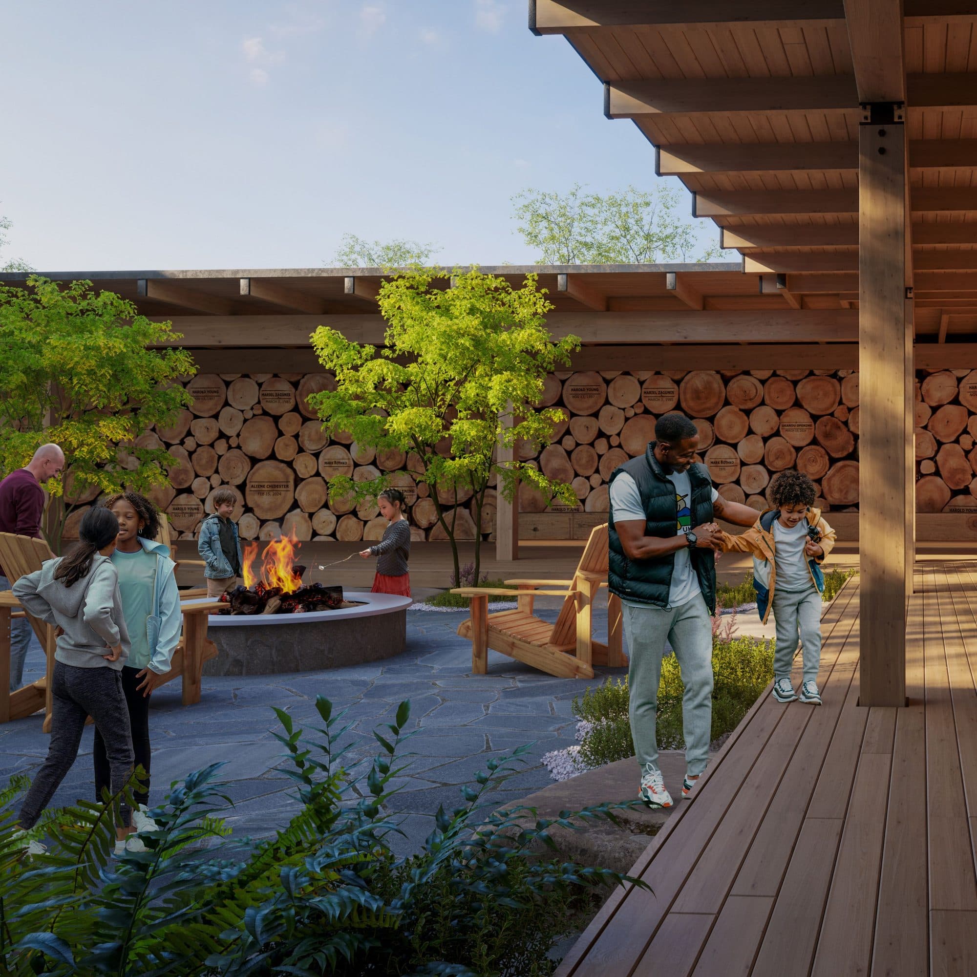 Rendering des Loft-Feuerplatzes