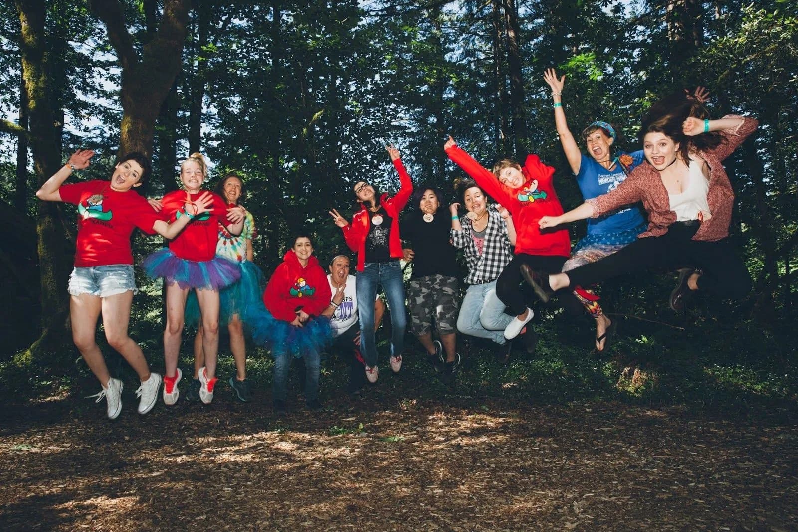 Joanna with friends at camp