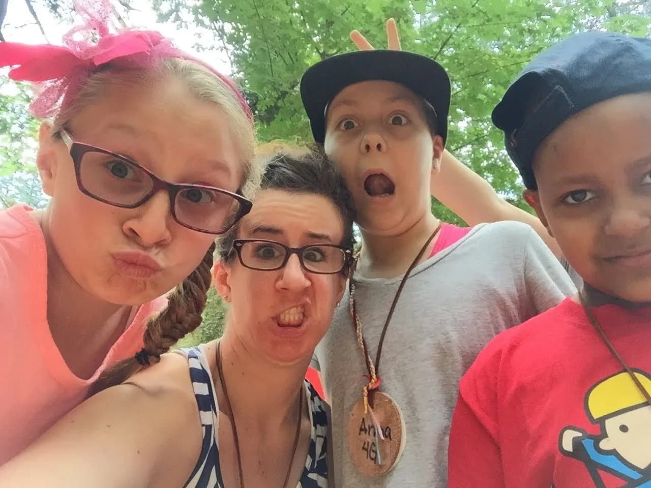 Bleeker with three campers