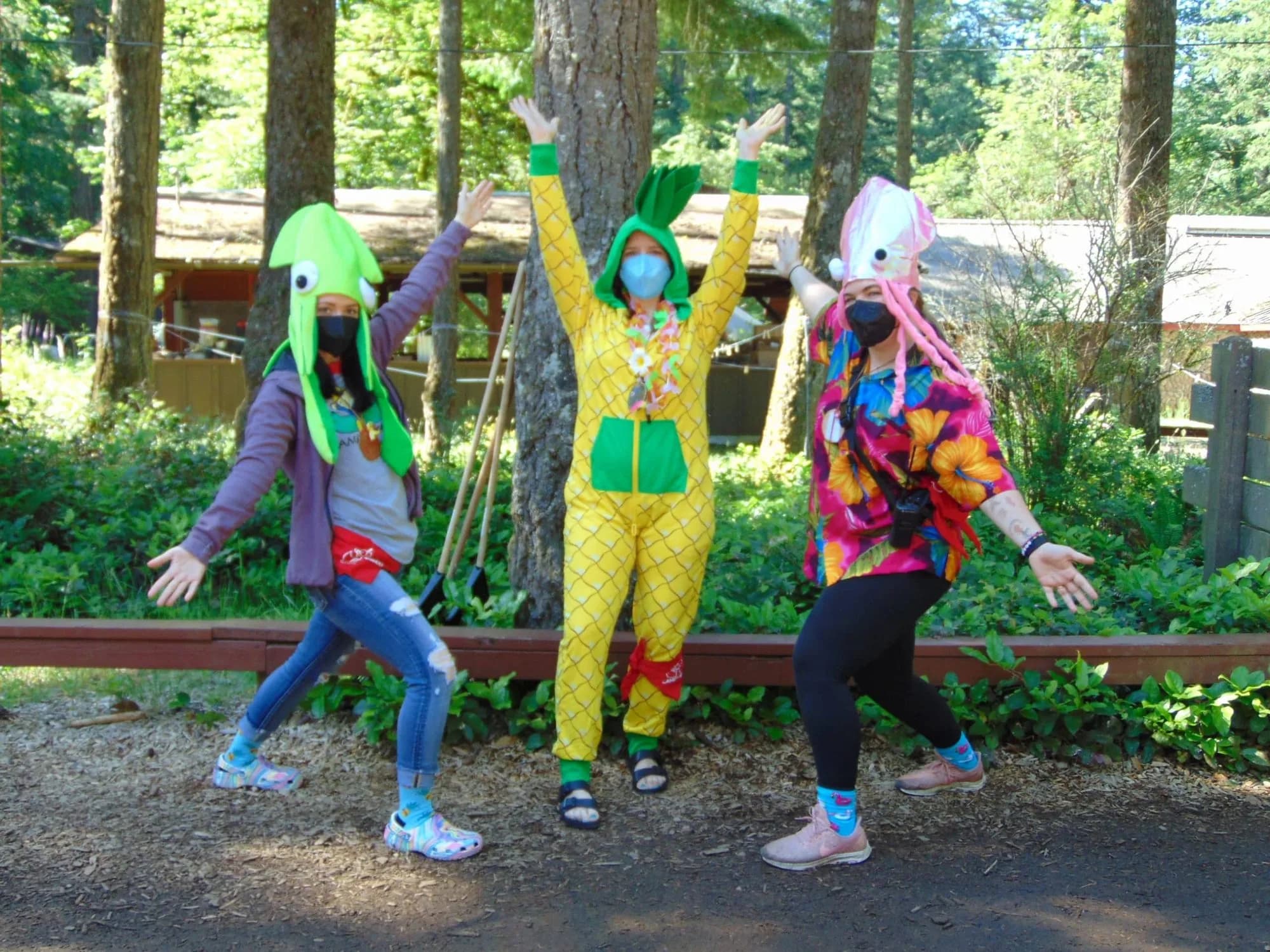Camp Trio in Silly Hats